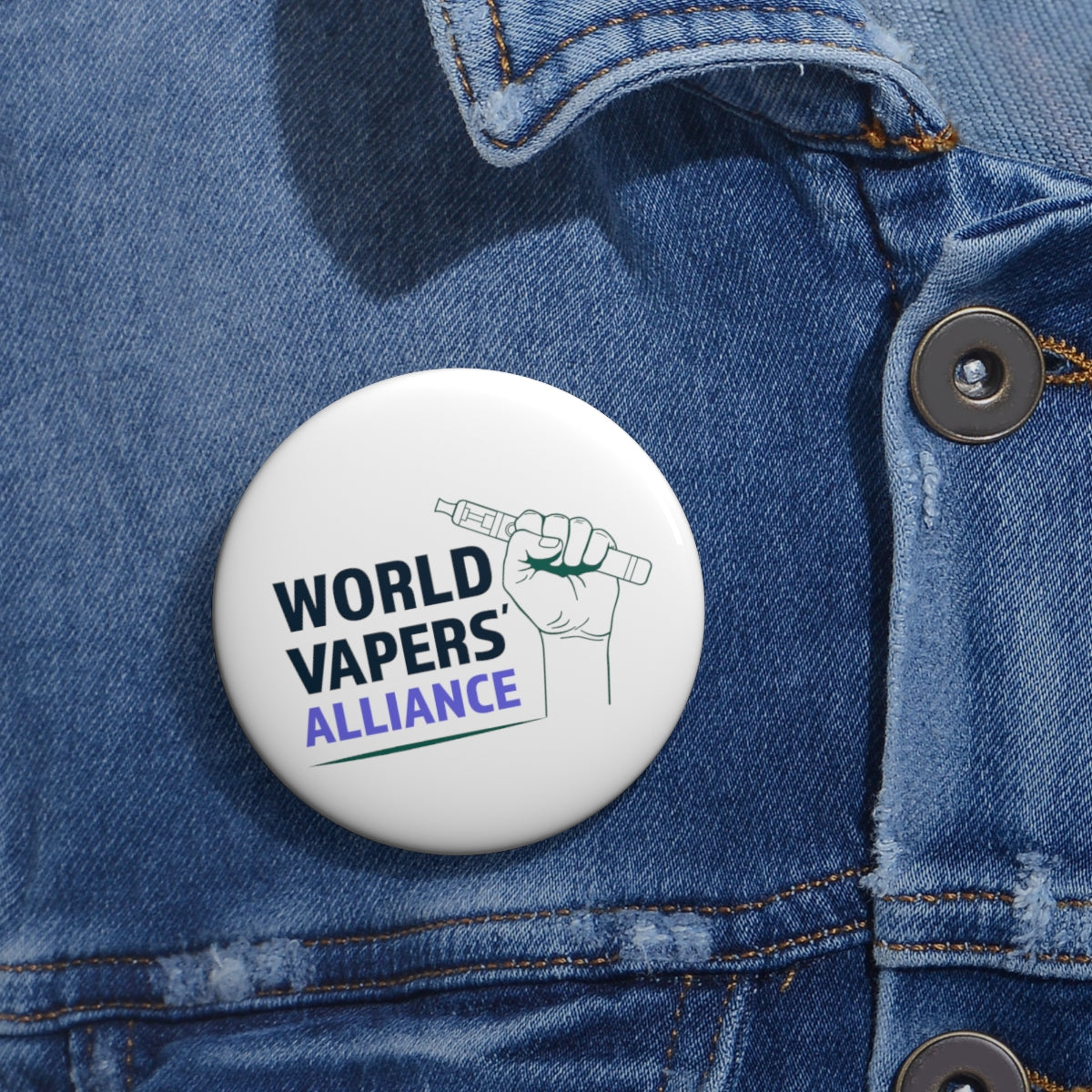 WVA White Pin Button - (US Only)