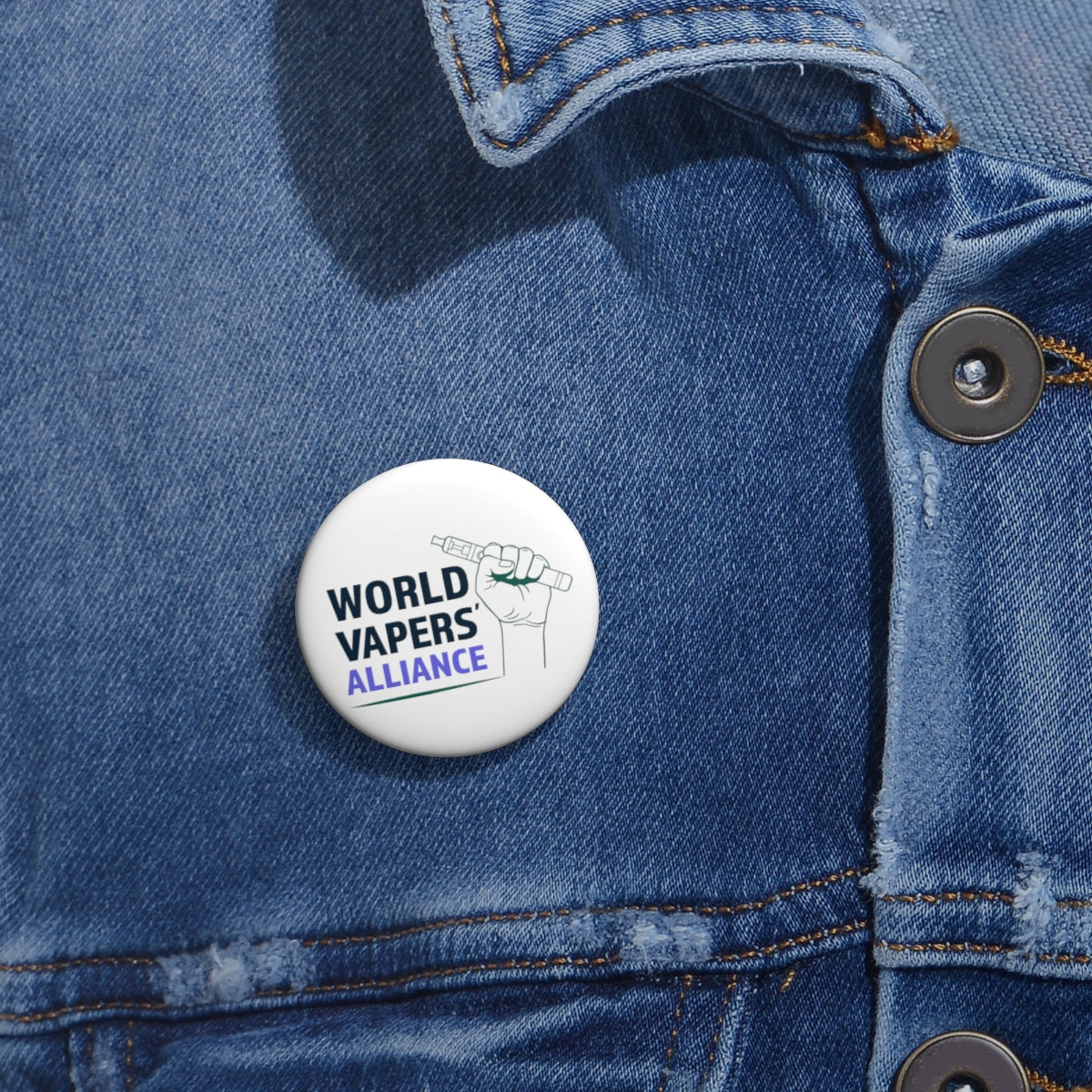 WVA White Pin Button - (US Only)